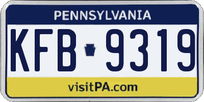 PA license plate KFB9319