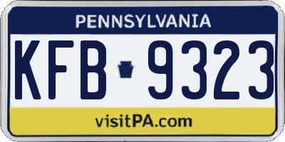 PA license plate KFB9323