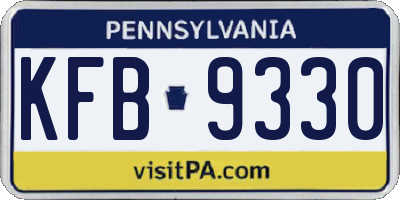 PA license plate KFB9330