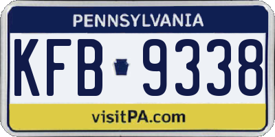 PA license plate KFB9338