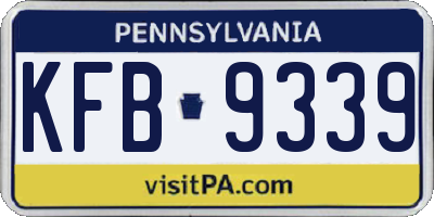 PA license plate KFB9339
