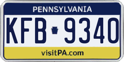 PA license plate KFB9340