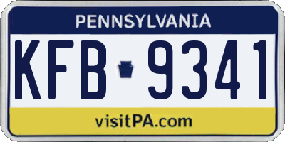 PA license plate KFB9341