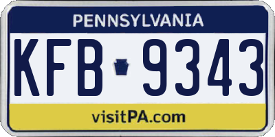 PA license plate KFB9343