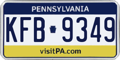 PA license plate KFB9349