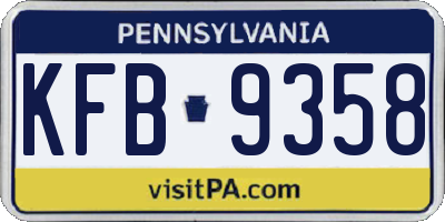 PA license plate KFB9358