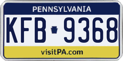 PA license plate KFB9368