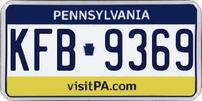 PA license plate KFB9369
