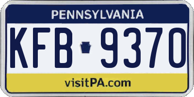 PA license plate KFB9370