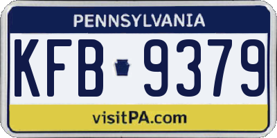 PA license plate KFB9379