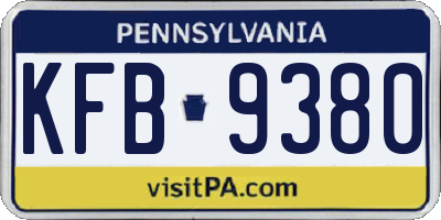 PA license plate KFB9380