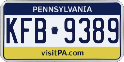 PA license plate KFB9389