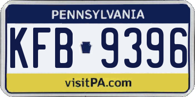 PA license plate KFB9396