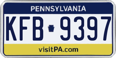 PA license plate KFB9397