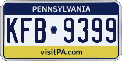 PA license plate KFB9399