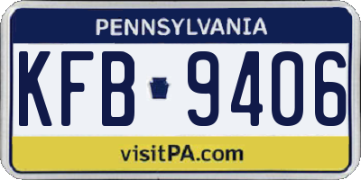 PA license plate KFB9406