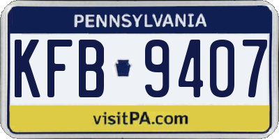 PA license plate KFB9407