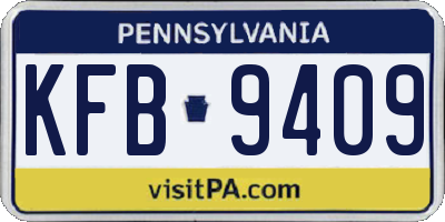 PA license plate KFB9409