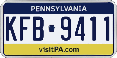 PA license plate KFB9411