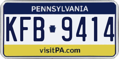 PA license plate KFB9414