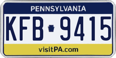 PA license plate KFB9415
