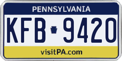 PA license plate KFB9420