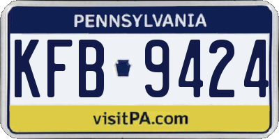 PA license plate KFB9424