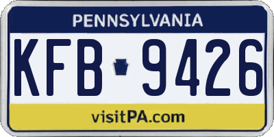 PA license plate KFB9426