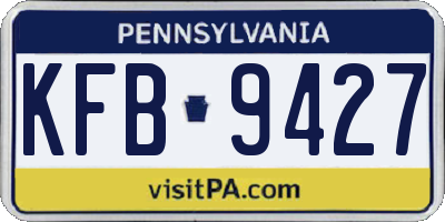 PA license plate KFB9427