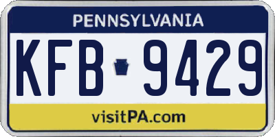 PA license plate KFB9429