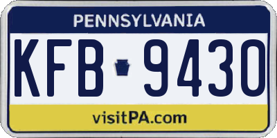 PA license plate KFB9430