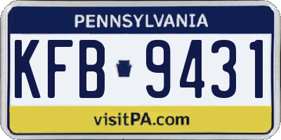 PA license plate KFB9431