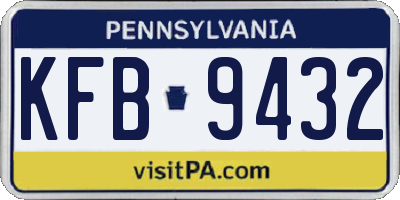 PA license plate KFB9432