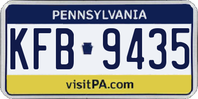 PA license plate KFB9435