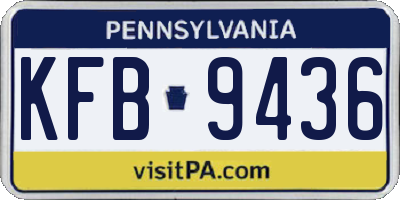 PA license plate KFB9436