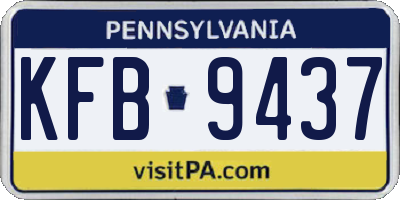 PA license plate KFB9437