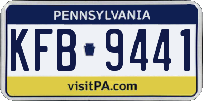 PA license plate KFB9441