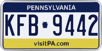 PA license plate KFB9442