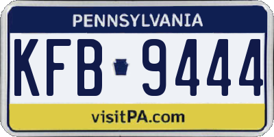 PA license plate KFB9444