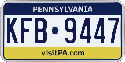 PA license plate KFB9447