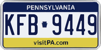 PA license plate KFB9449