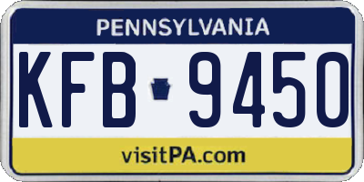 PA license plate KFB9450