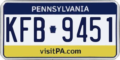 PA license plate KFB9451