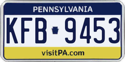PA license plate KFB9453