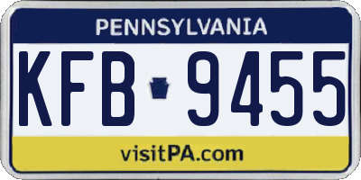 PA license plate KFB9455