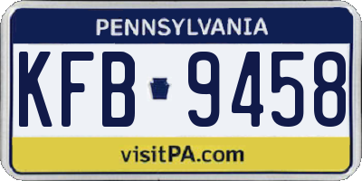 PA license plate KFB9458