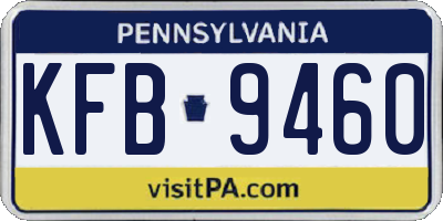PA license plate KFB9460