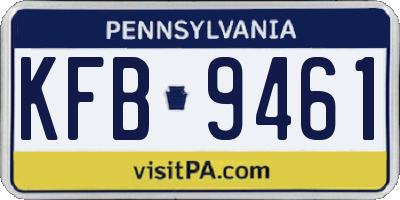PA license plate KFB9461