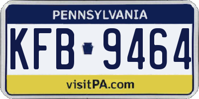 PA license plate KFB9464