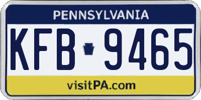 PA license plate KFB9465